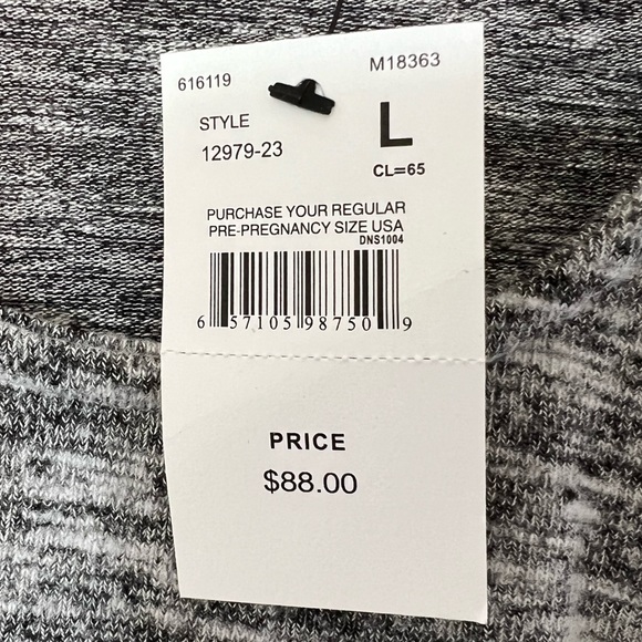 NEW A Pea in the Pod Maternity Tie-Front Dress Heather Gray Size Large NWT - Picture 10 of 14